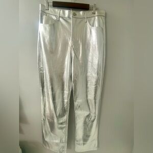 HDE Women’s Shiny Metallic High Waist Faux Leather Pants Size 12
